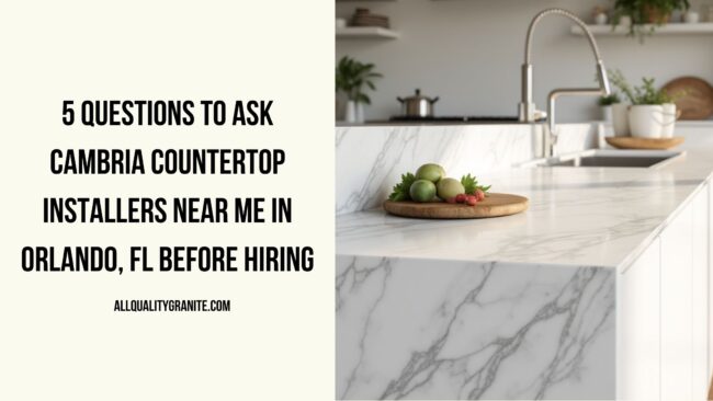 Cambria countertop installers near me in Orlando